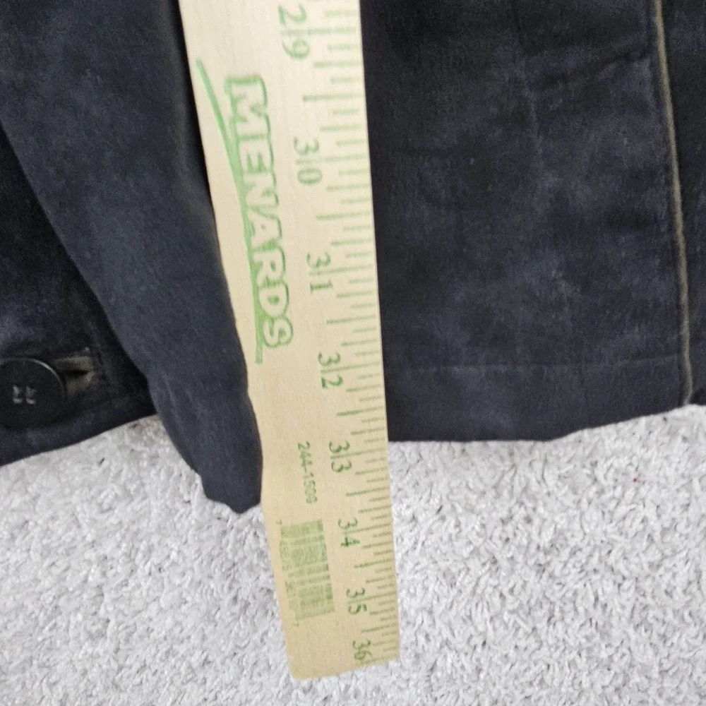 RFT Rainforest Down Filled Jacket Mens Large L Black Casual Faux‎ Suede